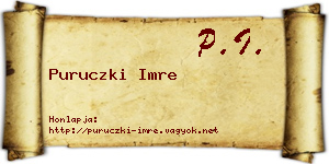 Puruczki Imre névjegykártya