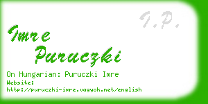 imre puruczki business card